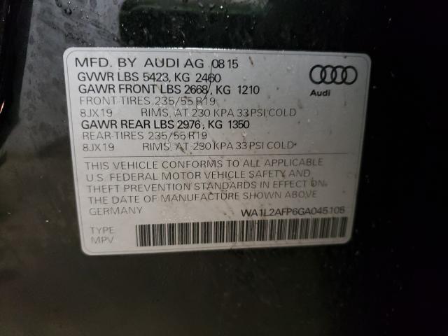 2016 AUDI Q5 PREMIUM WA1L2AFP6GA045105