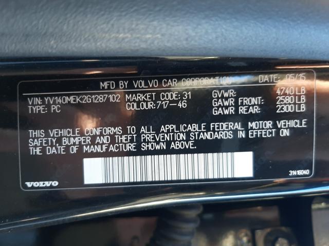 2016 VOLVO V60 T5 PRE YV140MEK2G1287102