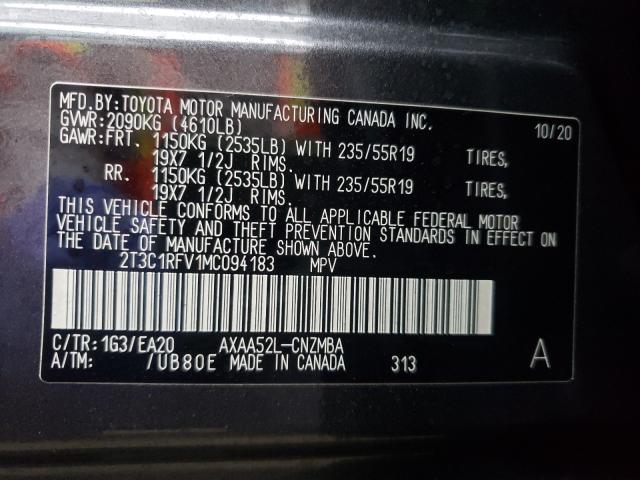2021 TOYOTA RAV4 XLE P 2T3C1RFV1MC094183