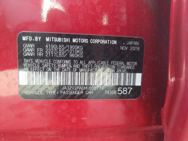 2017 MITSUBISHI LANCER ES JA32V2FW2HU006774