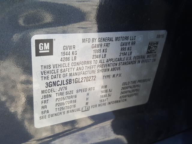 2016 CHEVROLET TRAX 1LT 3GNCJLSB1GL270272