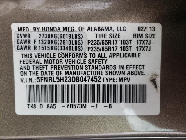 2013 HONDA ODYSSEY LX 5FNRL5H23DB047452