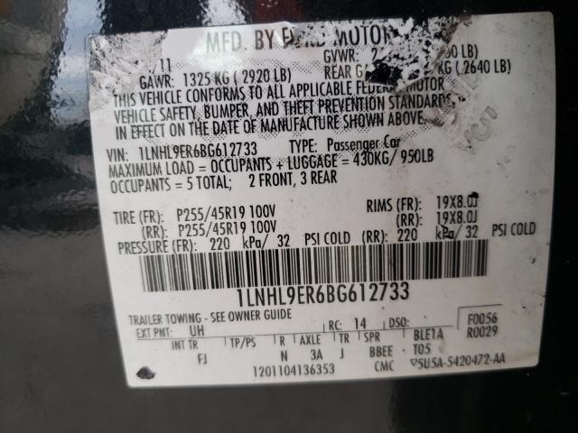 2011 LINCOLN MKS 1LNHL9ER6BG612733