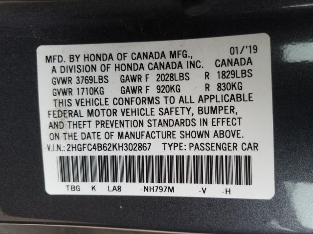 2019 HONDA CIVIC LX - 2HGFC4B62KH302867