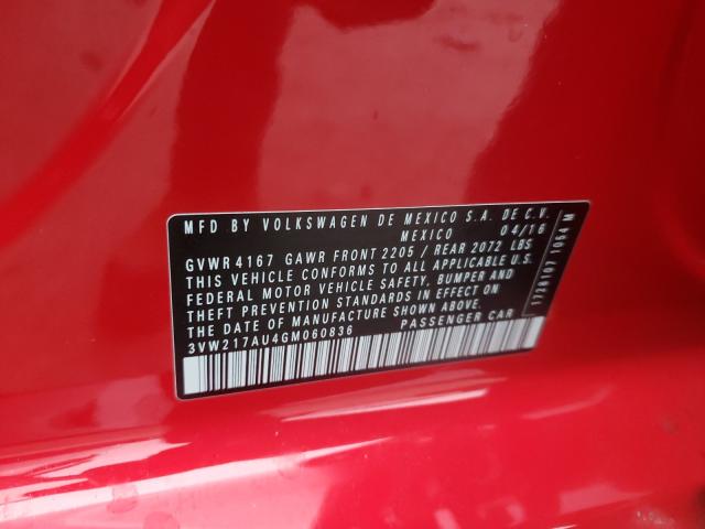 2016 VOLKSWAGEN GOLF S/SE 3VW217AU4GM060836