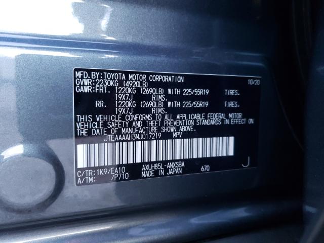 2021 TOYOTA VENZA LE JTEAAAAH3MJ017219