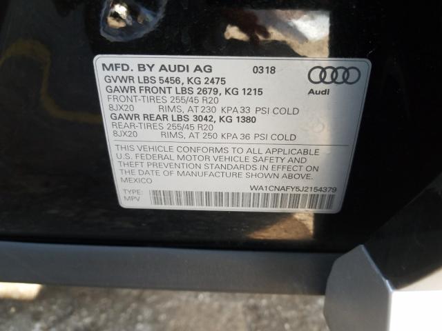 2018 AUDI Q5 PRESTIG WA1CNAFY5J2154379