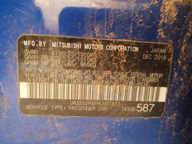 2017 MITSUBISHI LANCER ES JA32V2FW7HU007872