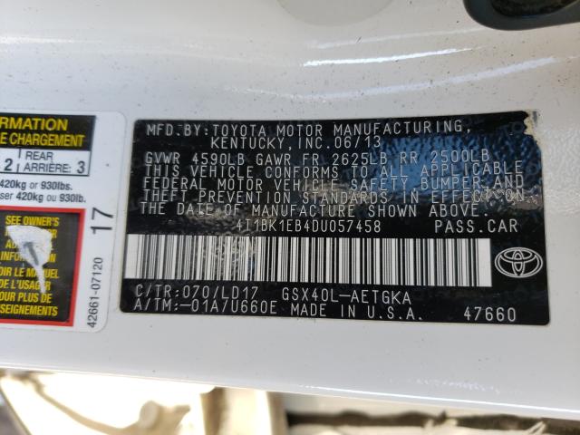 2013 TOYOTA AVALON BAS 4T1BK1EB4DU057458