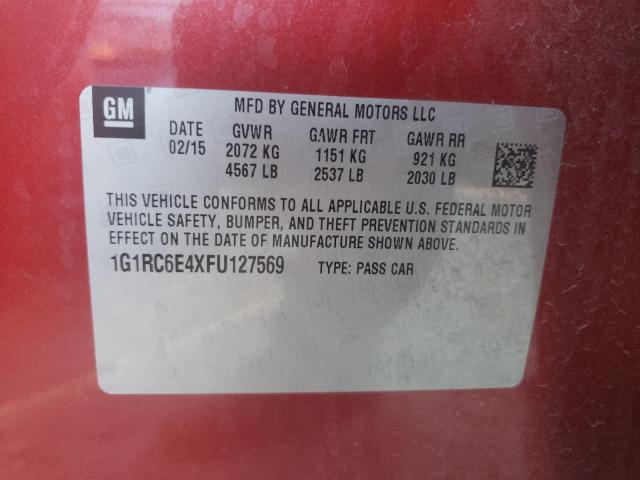 VIN 1G1RC6E4XFU127569 2015 Chevrolet Volt no.10