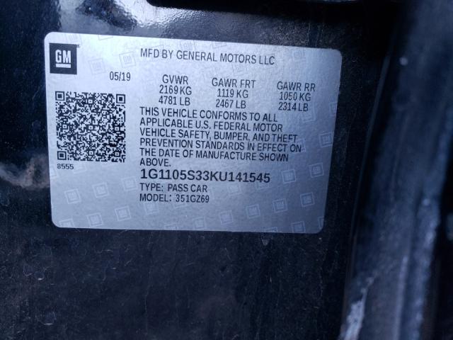 2019 CHEVROLET IMPALA PRE 1G1105S33KU141545