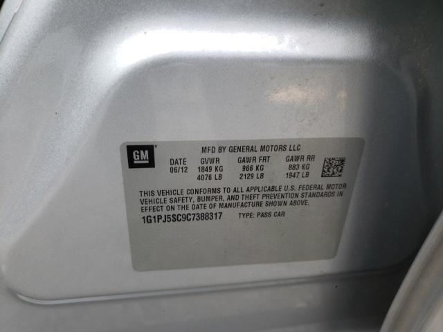 2012 CHEVROLET CRUZE ECO 1G1PJ5SC9C7388317