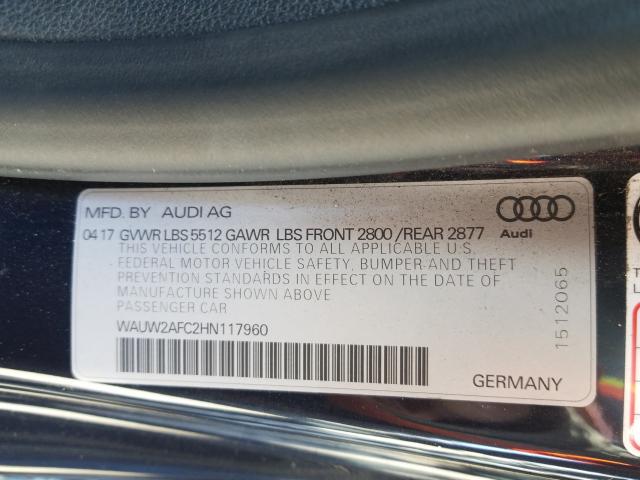 2017 AUDI A7 PREMIUM WAUW2AFC2HN117960