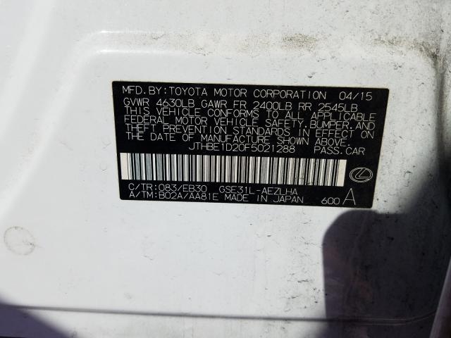 2015 LEXUS IS 350 JTHBE1D20F5021288
