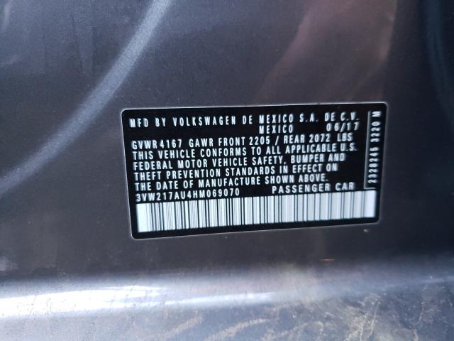 2017 VOLKSWAGEN GOLF S 3VW217AU4HM069070