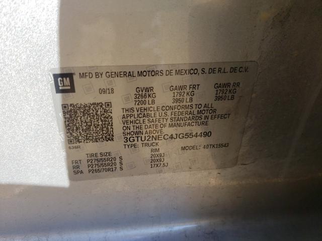 2018 GMC SIERRA K15 3GTU2NEC4JG554490