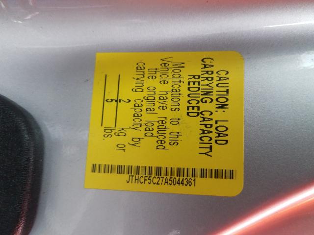 2010 LEXUS IS 250 JTHCF5C27A5044361
