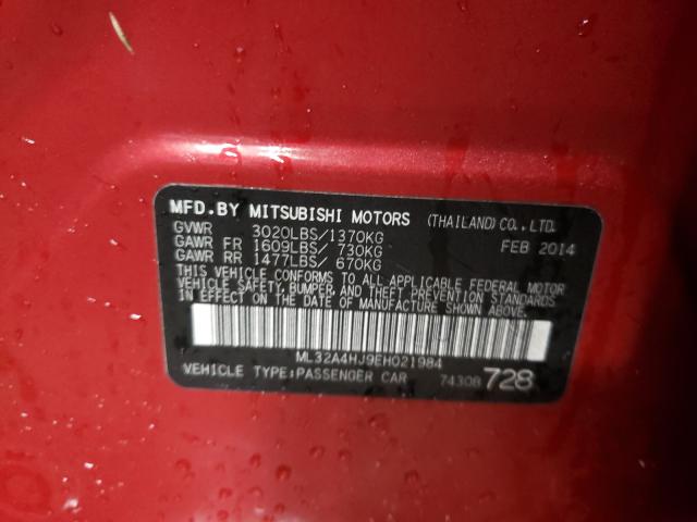 2014 MITSUBISHI MIRAGE ES ML32A4HJ9EH021984