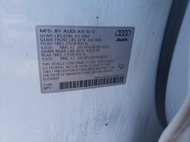 2012 AUDI Q7 WA1LGAFE5CD007731