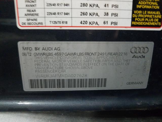 2013 AUDI A3 PREMIUM WAUKJAFMXDA027628