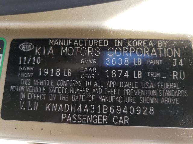 2011 KIA RIO BASE KNADH4A31B6940928