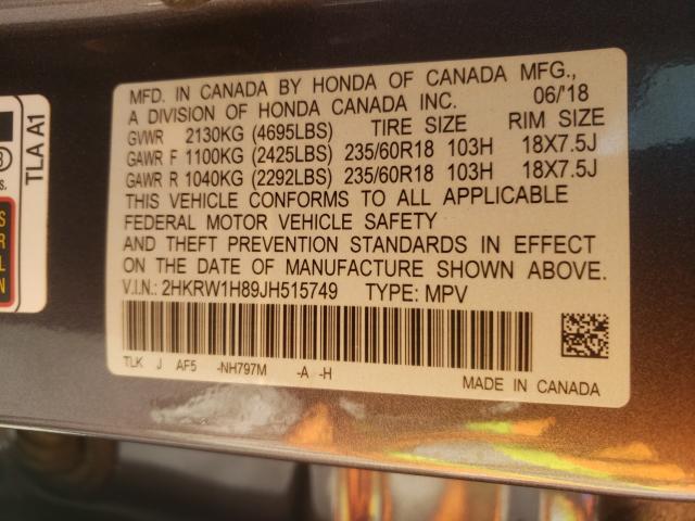 2018 HONDA CR-V 2HKRW1H89JH515749