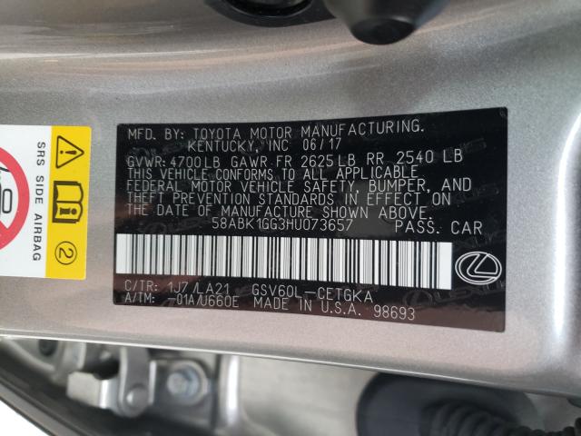 2017 LEXUS ES 350 58ABK1GG3HU073657