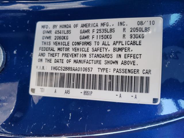 2010 HONDA ACCORD EXL - 1HGCS2B89AA010657