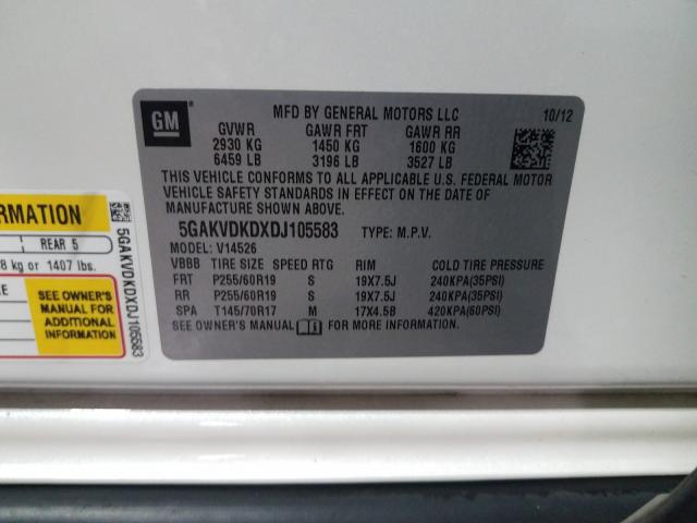 2013 BUICK ENCLAVE 5GAKVDKDXDJ105583