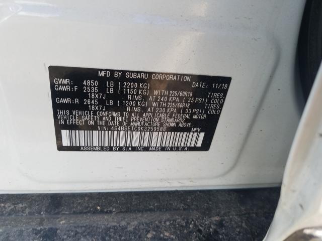 2019 SUBARU OUTBACK TO 4S4BSETC0K3259588