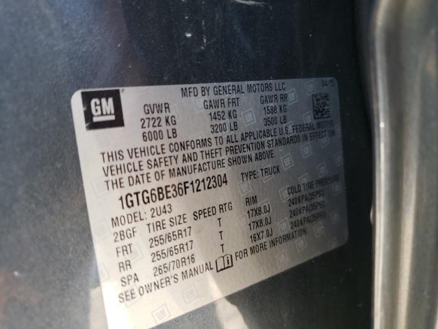 2015 GMC CANYON SLE 1GTG6BE36F1212304
