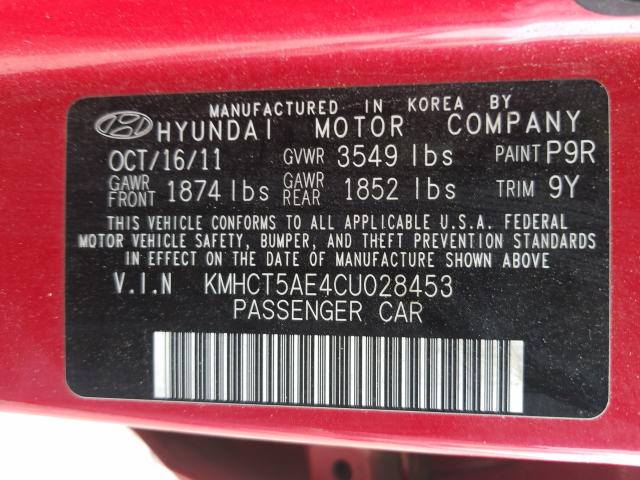 2012 HYUNDAI ACCENT GLS KMHCT5AE4CU028453