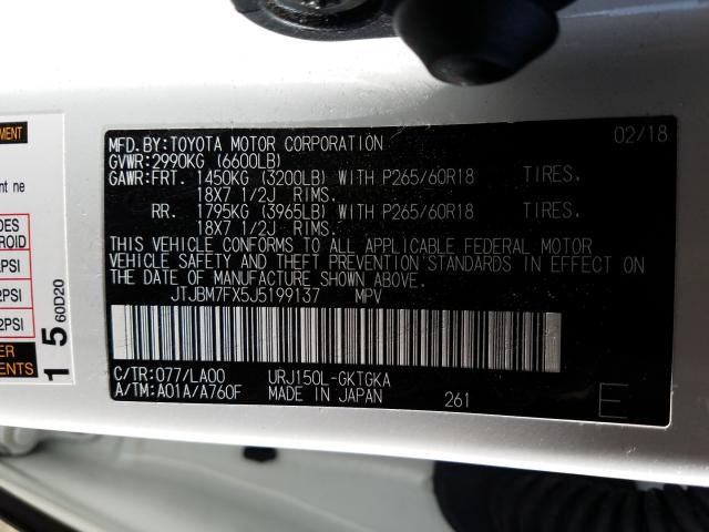 2018 LEXUS GX 460 JTJBM7FX5J5199137