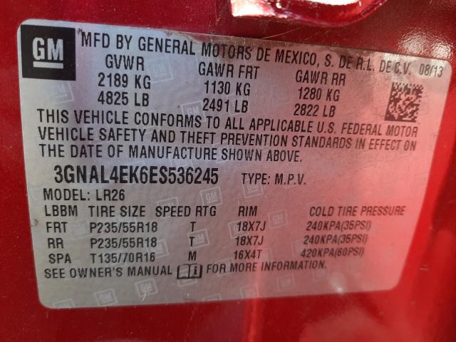 2014 CHEVROLET CAPTIVA LT 3GNAL4EK6ES536245