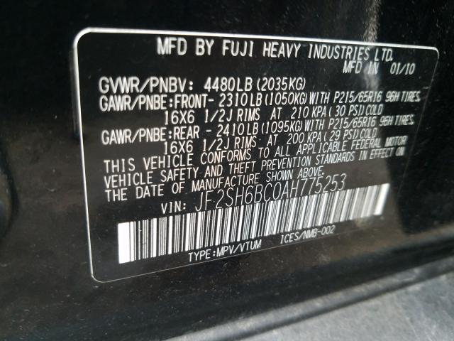 2010 SUBARU FORESTER X JF2SH6BC0AH775253