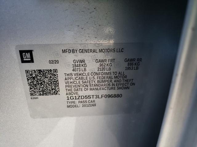 2020 CHEVROLET MALIBU 1G1ZD5ST3LF096880