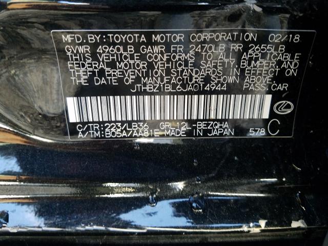 2018 LEXUS GS 350 BAS JTHBZ1BL6JA014944