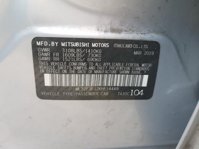 2019 MITSUBISHI MIRAGE G4 ML32F3FJ2KHF14449