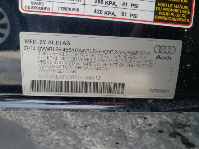 2011 AUDI A3 PREMIUM WAUKEAFM8BA036412