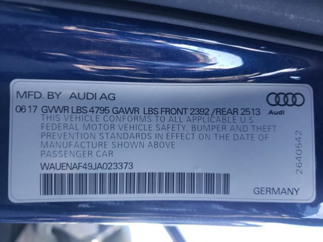 2018 AUDI A4 PREMIUM WAUENAF49JA023373