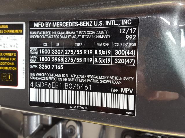 2018 MERCEDES-BENZ GLS 450 4M 4JGDF6EE1JB075461