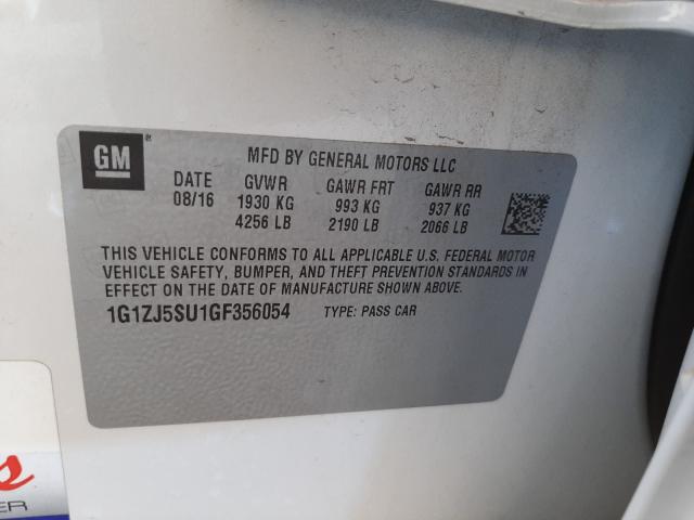 2016 CHEVROLET MALIBU HYB 1G1ZJ5SU1GF356054