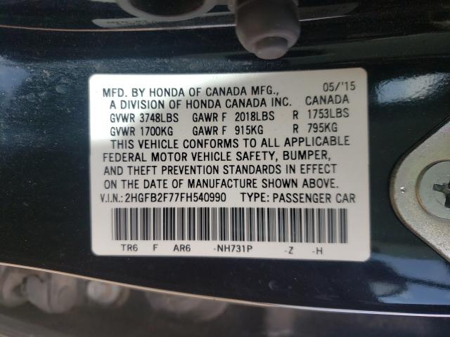 2015 HONDA CIVIC SE 2HGFB2F77FH540990