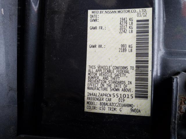 2012 NISSAN ALTIMA SL 1N4AL2AP4CN551015