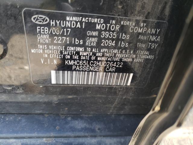 2017 HYUNDAI IONIQ BLUE KMHC65LC2HU026422
