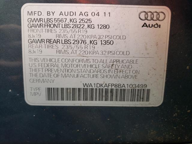 2011 AUDI Q5 PREMIUM WA1DKAFP8BA103499