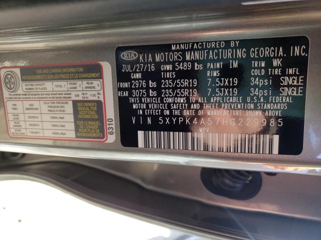 2017 KIA SORENTO SX 5XYPK4A57HG229985