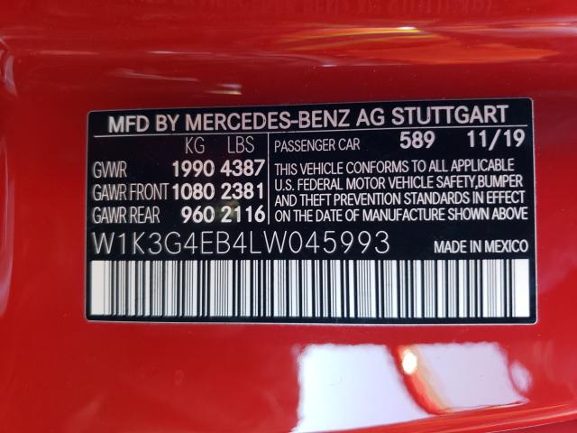 2020 MERCEDES-BENZ A 220 W1K3G4EB4LW045993