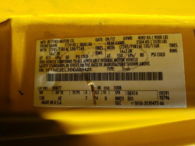 2013 FORD ECONOLINE 1FTNE2EL3DDA09425