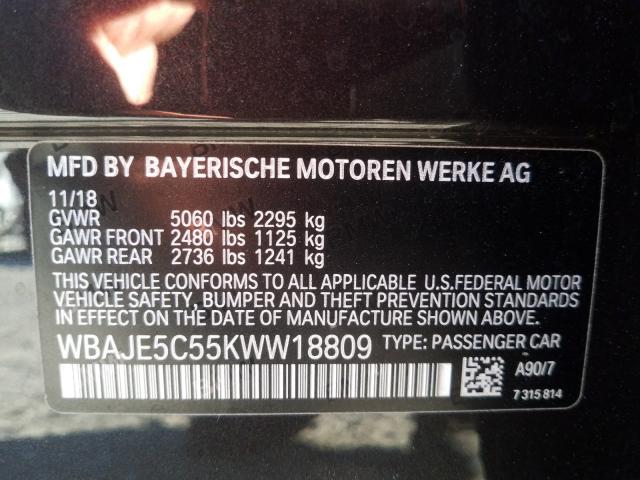 2019 BMW 540 I WBAJE5C55KWW18809